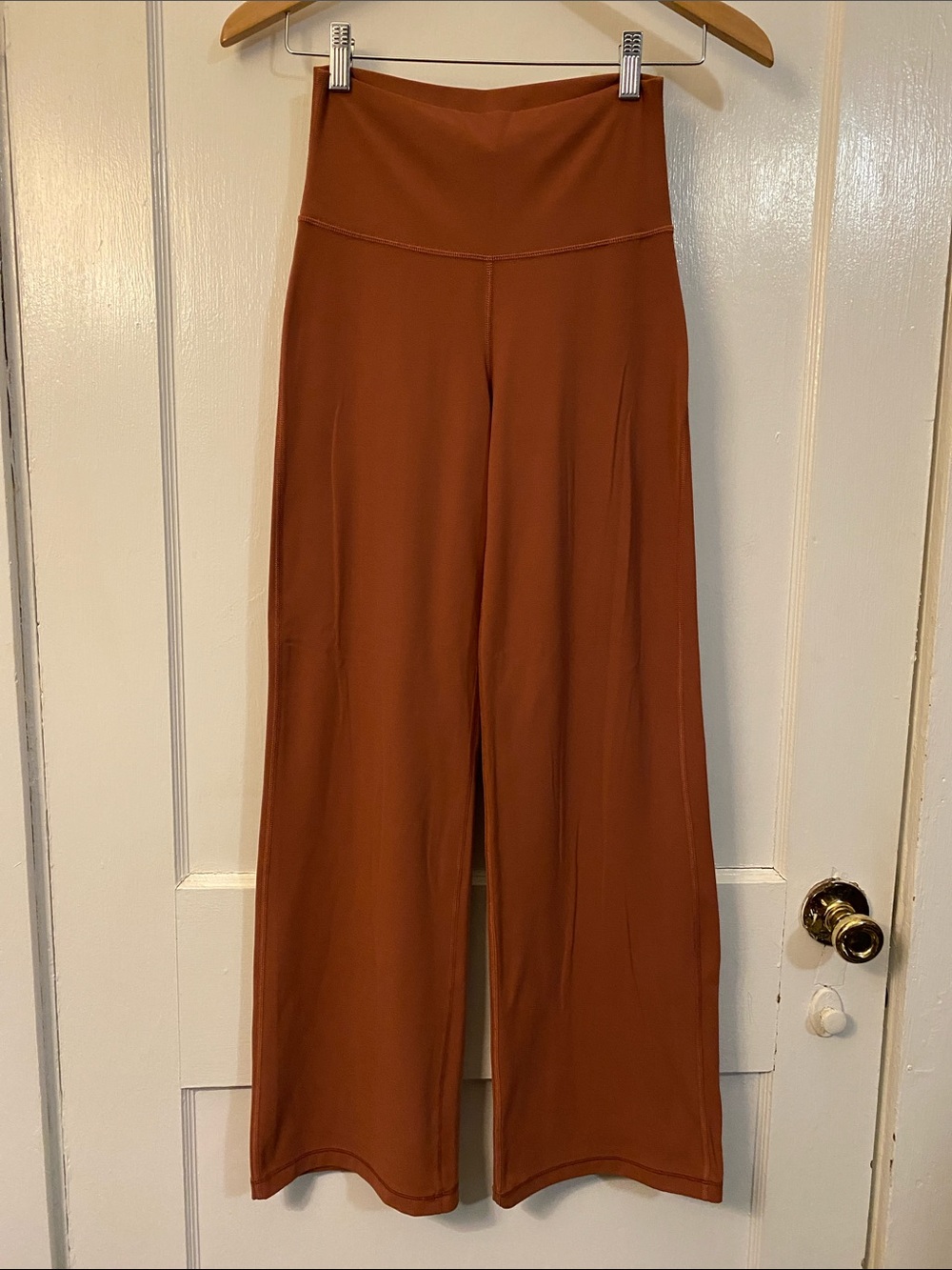 TNA Wide-Leg High-Rise Pants in Rust Brown Small